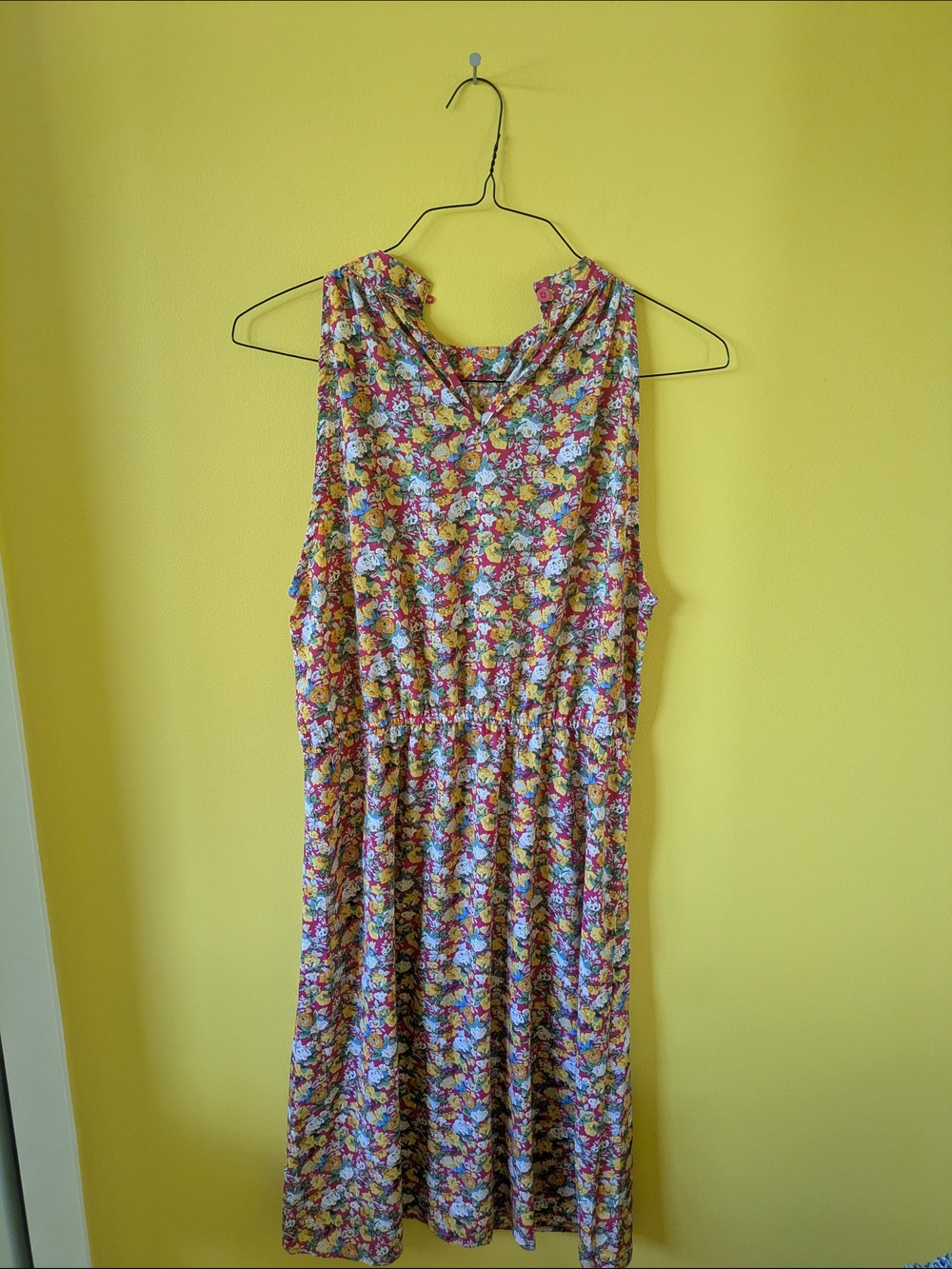 Dress  Floral Sleeveless Midi Dress in Pink, Yellow, Blue, Green
